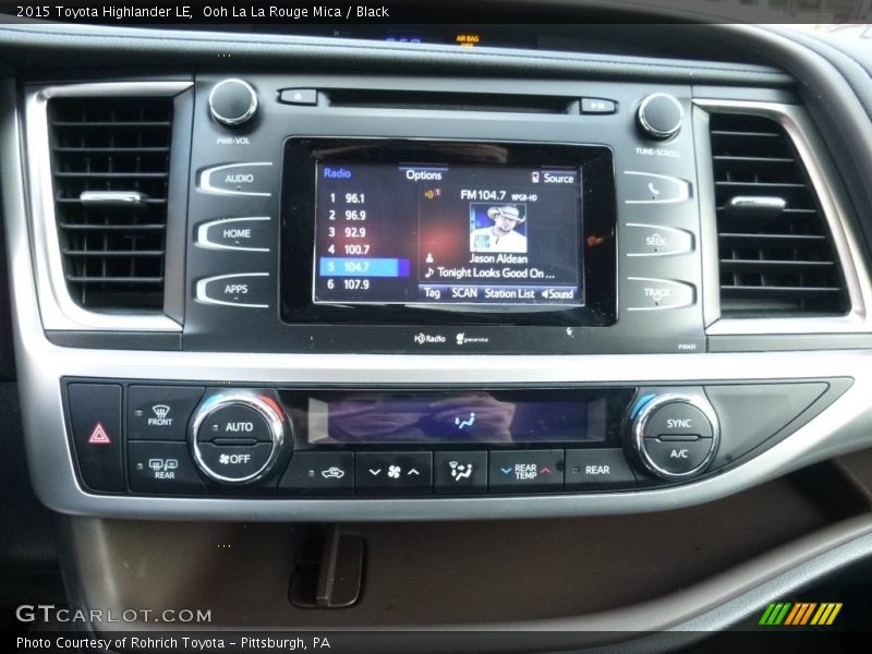 Ooh La La Rouge Mica / Black 2015 Toyota Highlander LE