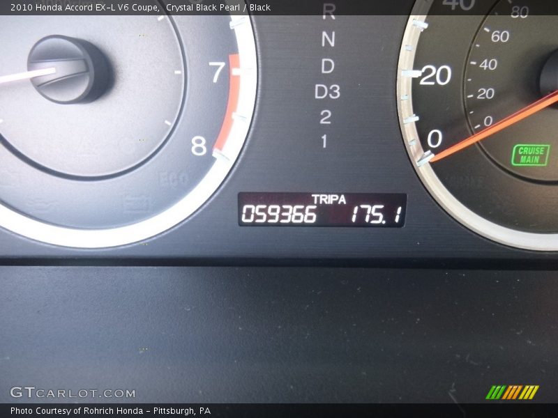 Crystal Black Pearl / Black 2010 Honda Accord EX-L V6 Coupe