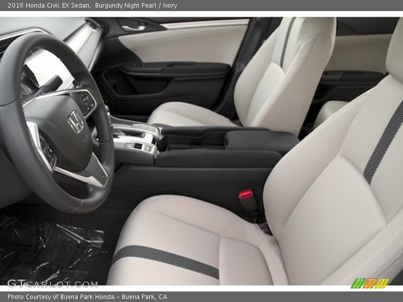 Burgundy Night Pearl / Ivory 2016 Honda Civic EX Sedan