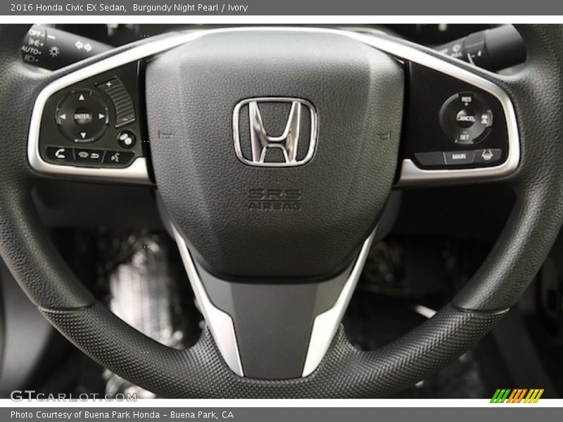 Burgundy Night Pearl / Ivory 2016 Honda Civic EX Sedan