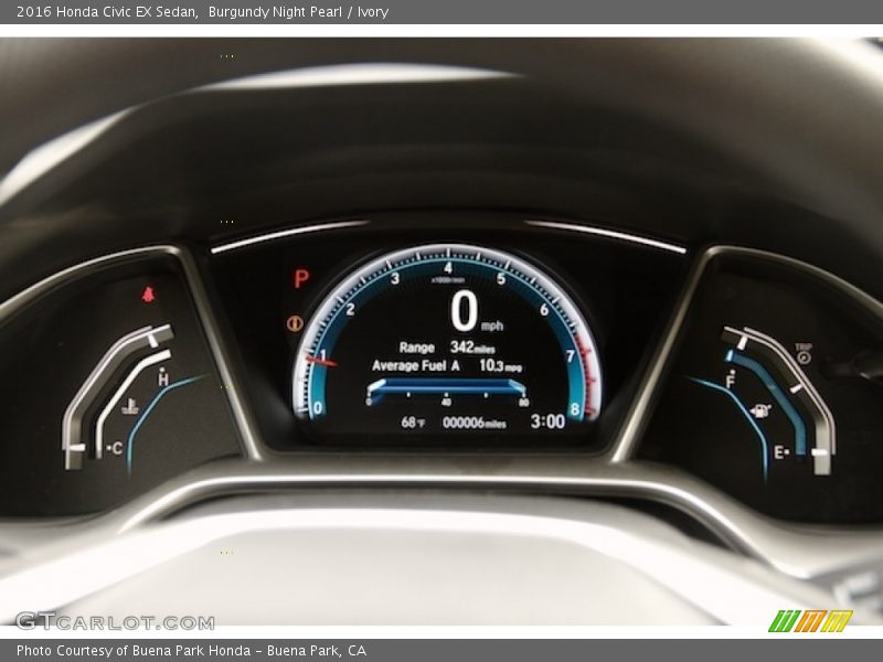 Burgundy Night Pearl / Ivory 2016 Honda Civic EX Sedan