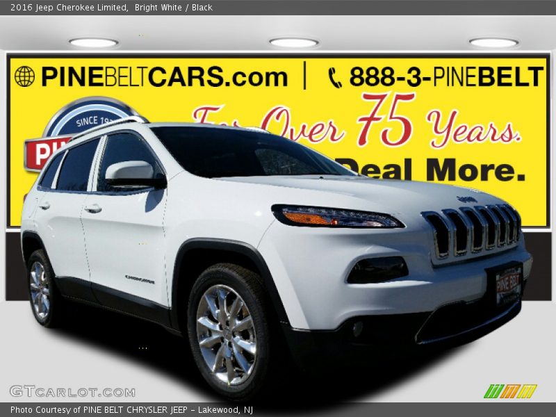 Bright White / Black 2016 Jeep Cherokee Limited