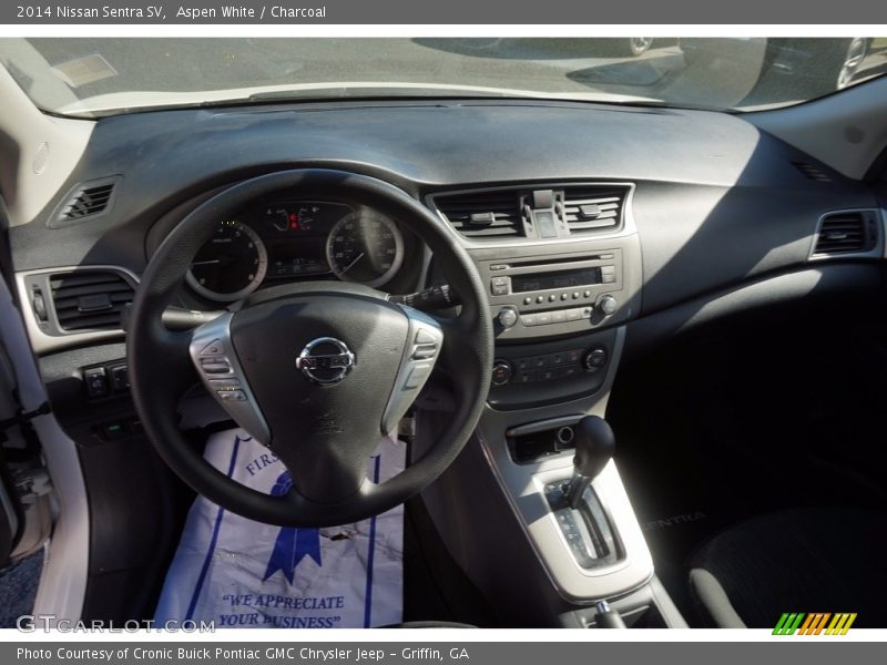 Aspen White / Charcoal 2014 Nissan Sentra SV