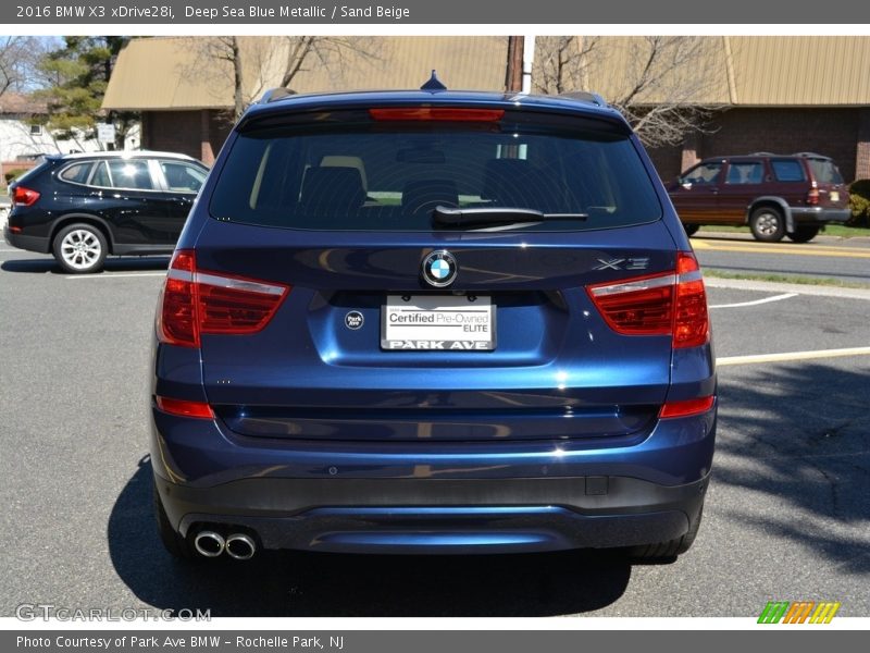 Deep Sea Blue Metallic / Sand Beige 2016 BMW X3 xDrive28i