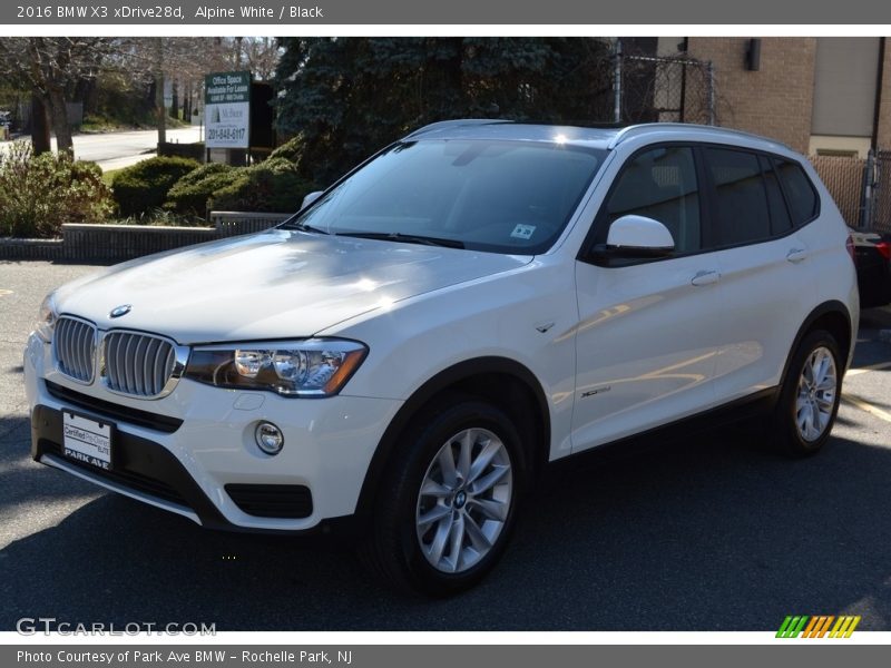 Alpine White / Black 2016 BMW X3 xDrive28d