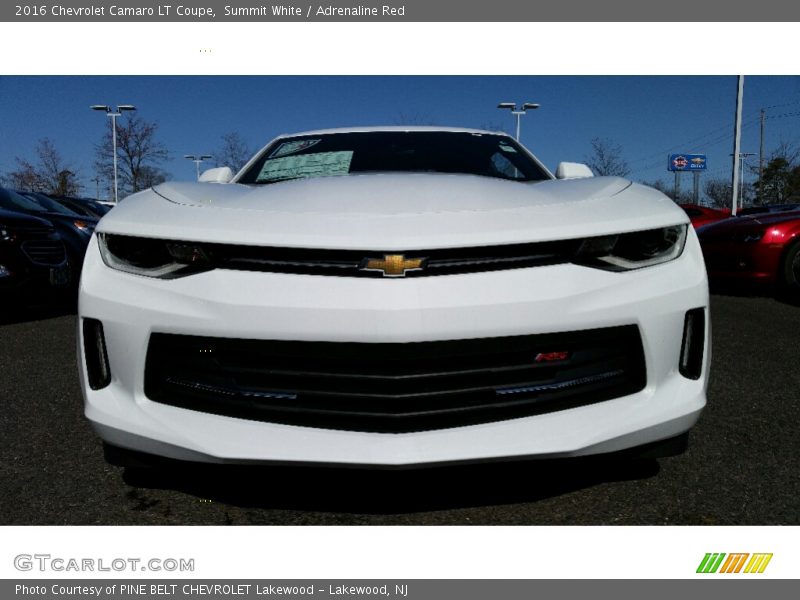 Summit White / Adrenaline Red 2016 Chevrolet Camaro LT Coupe