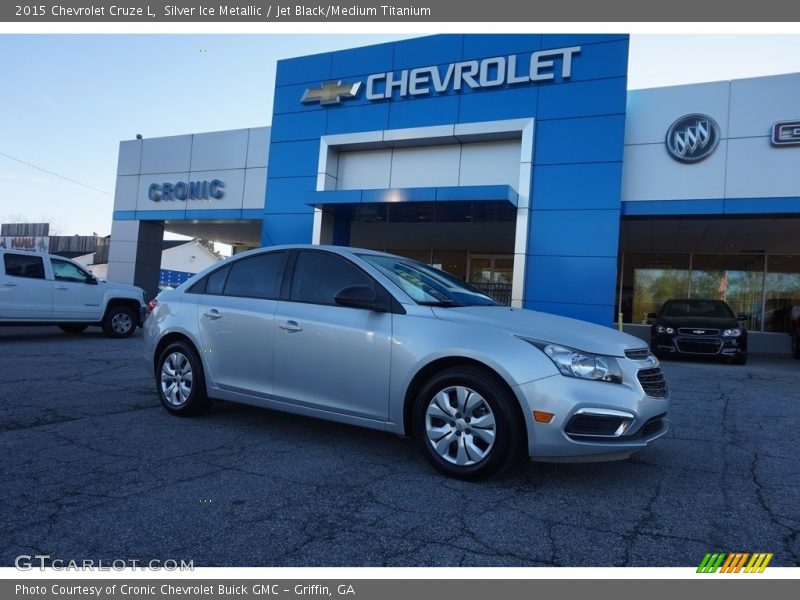 Silver Ice Metallic / Jet Black/Medium Titanium 2015 Chevrolet Cruze L