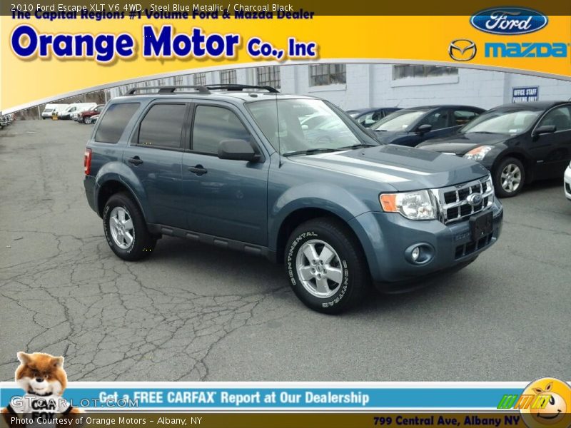 Steel Blue Metallic / Charcoal Black 2010 Ford Escape XLT V6 4WD