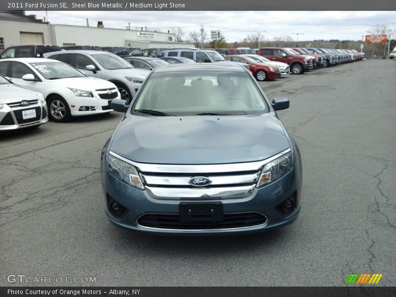 Steel Blue Metallic / Medium Light Stone 2011 Ford Fusion SE