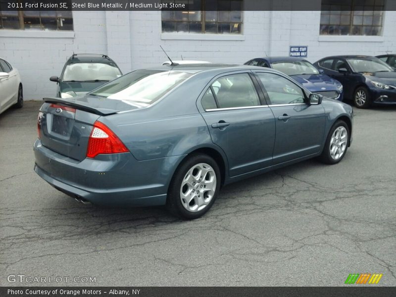 Steel Blue Metallic / Medium Light Stone 2011 Ford Fusion SE
