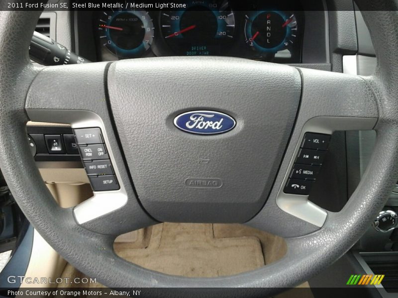 Steel Blue Metallic / Medium Light Stone 2011 Ford Fusion SE