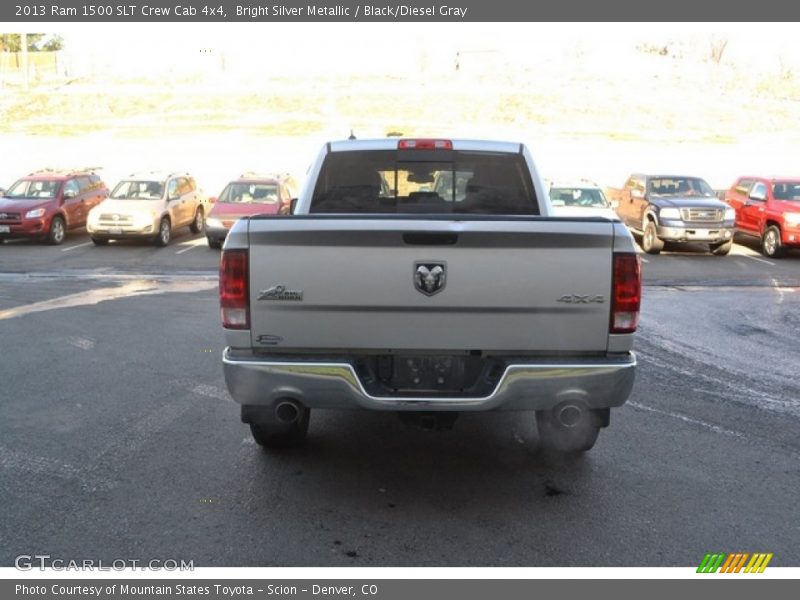Bright Silver Metallic / Black/Diesel Gray 2013 Ram 1500 SLT Crew Cab 4x4