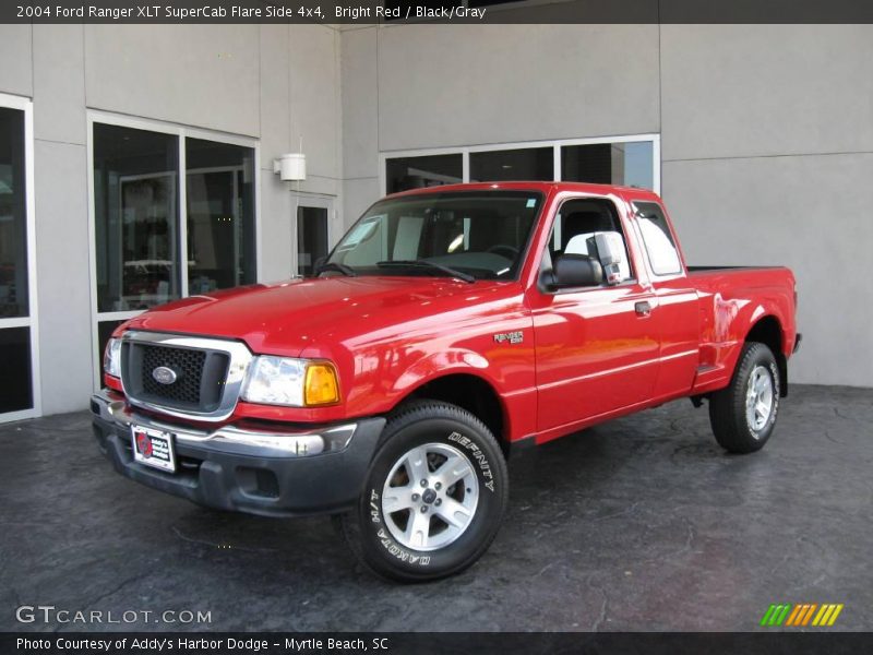 Bright Red / Black/Gray 2004 Ford Ranger XLT SuperCab Flare Side 4x4