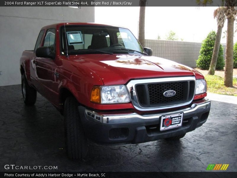 Bright Red / Black/Gray 2004 Ford Ranger XLT SuperCab Flare Side 4x4