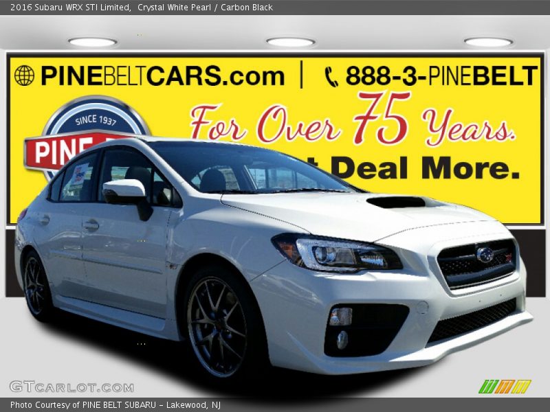 Crystal White Pearl / Carbon Black 2016 Subaru WRX STI Limited