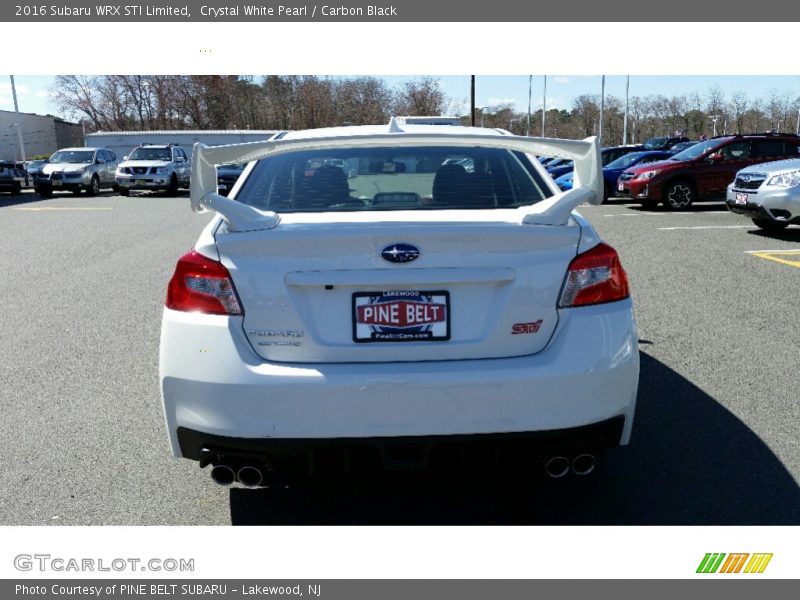 Crystal White Pearl / Carbon Black 2016 Subaru WRX STI Limited