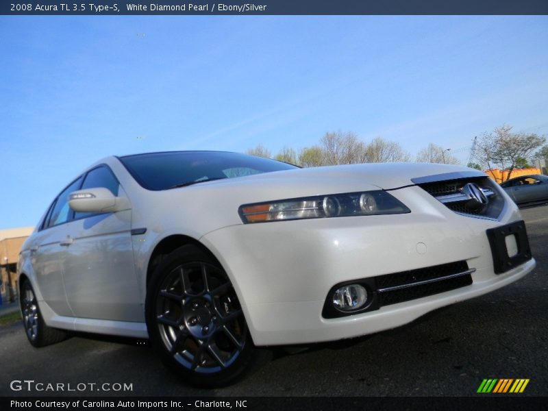 White Diamond Pearl / Ebony/Silver 2008 Acura TL 3.5 Type-S
