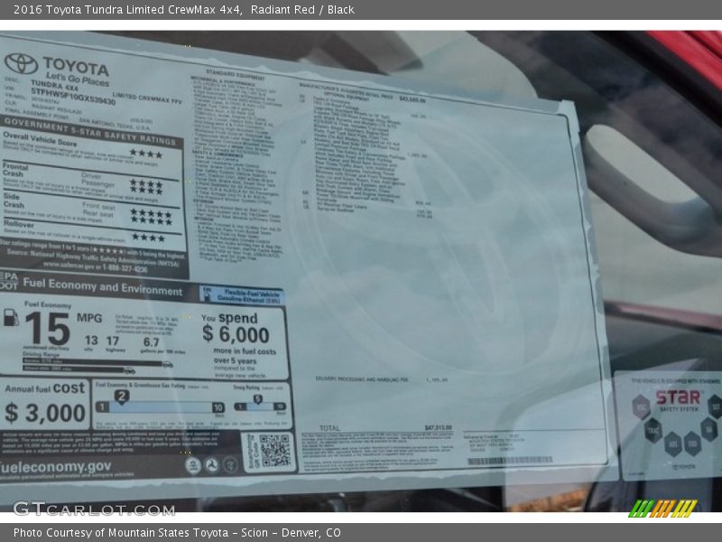 Radiant Red / Black 2016 Toyota Tundra Limited CrewMax 4x4