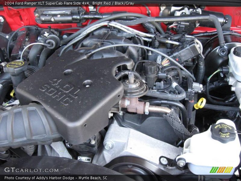 Bright Red / Black/Gray 2004 Ford Ranger XLT SuperCab Flare Side 4x4