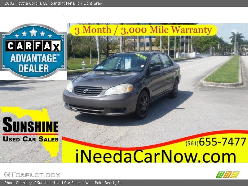 Sandrift Metallic / Light Gray 2003 Toyota Corolla CE