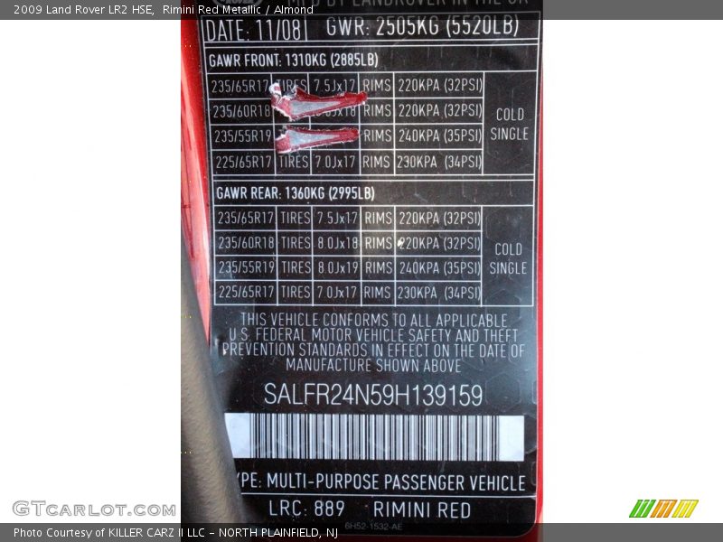 Rimini Red Metallic / Almond 2009 Land Rover LR2 HSE