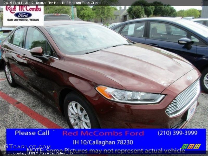 Bronze Fire Metallic / Medium Earth Gray 2016 Ford Fusion S