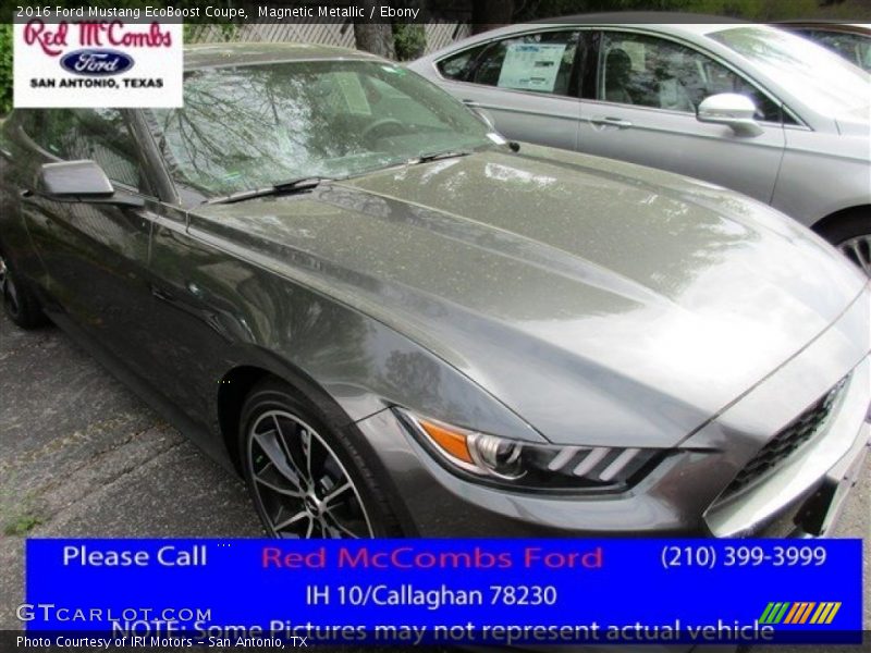 Magnetic Metallic / Ebony 2016 Ford Mustang EcoBoost Coupe