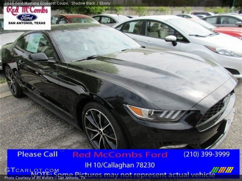 Shadow Black / Ebony 2016 Ford Mustang EcoBoost Coupe