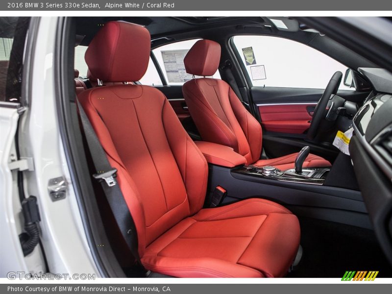 Alpine White / Coral Red 2016 BMW 3 Series 330e Sedan