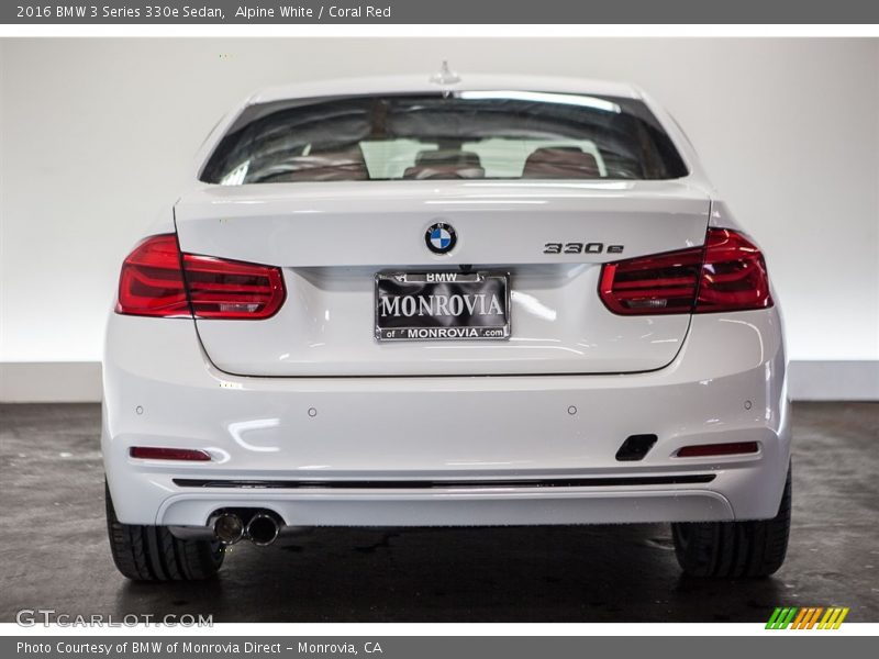 Alpine White / Coral Red 2016 BMW 3 Series 330e Sedan