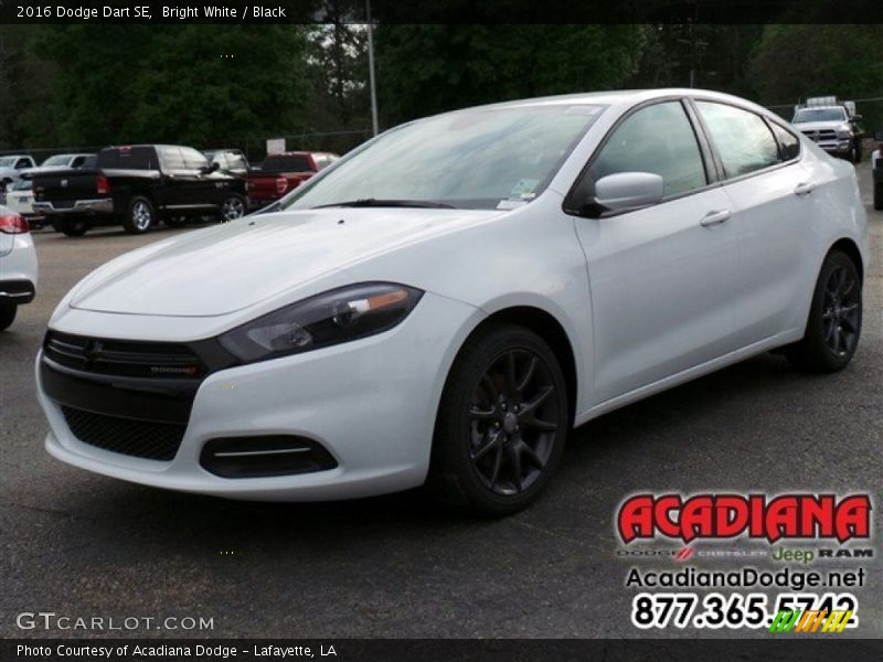 Bright White / Black 2016 Dodge Dart SE