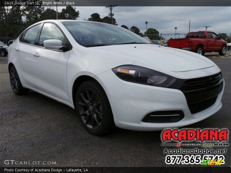 Bright White / Black 2016 Dodge Dart SE