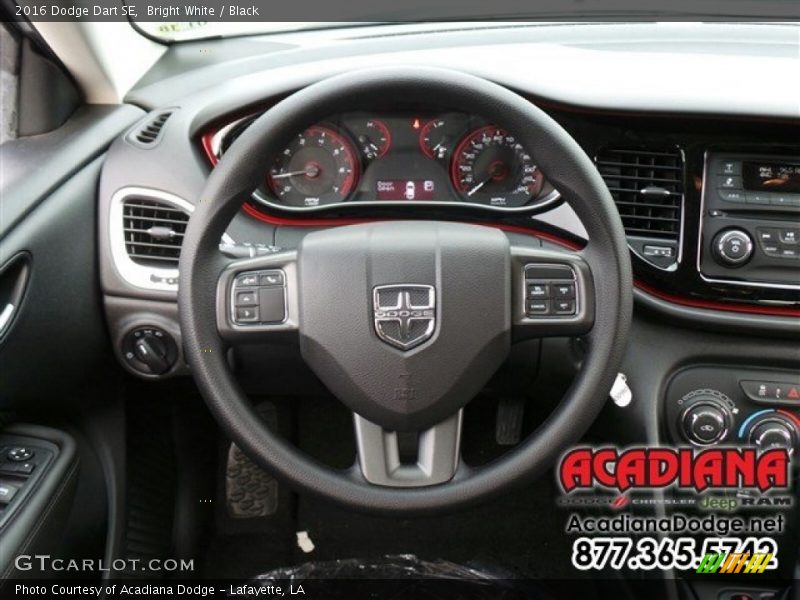 Bright White / Black 2016 Dodge Dart SE