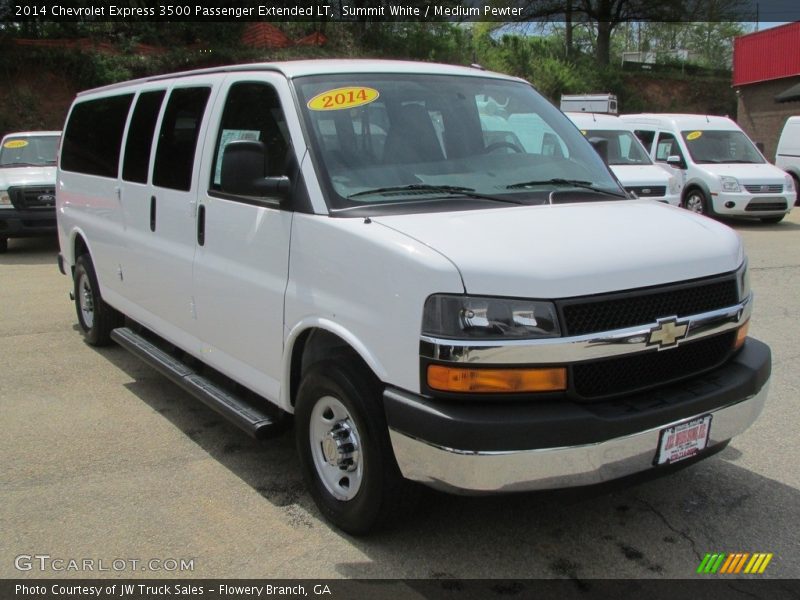 Summit White / Medium Pewter 2014 Chevrolet Express 3500 Passenger Extended LT