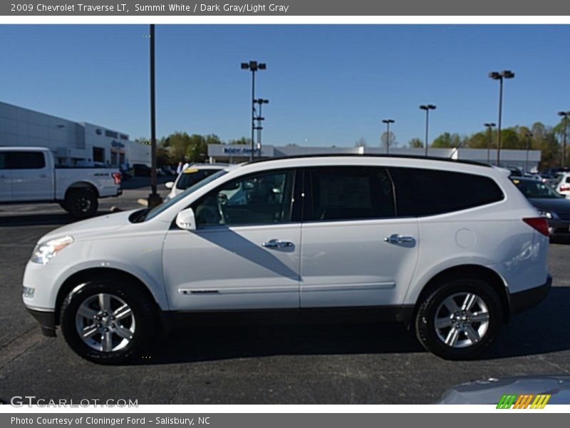 Summit White / Dark Gray/Light Gray 2009 Chevrolet Traverse LT