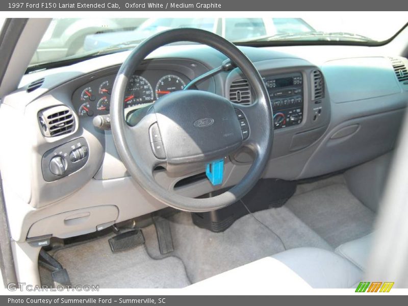 Oxford White / Medium Graphite 1997 Ford F150 Lariat Extended Cab
