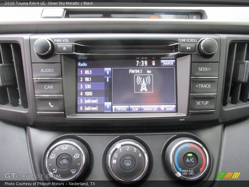 Silver Sky Metallic / Black 2016 Toyota RAV4 LE