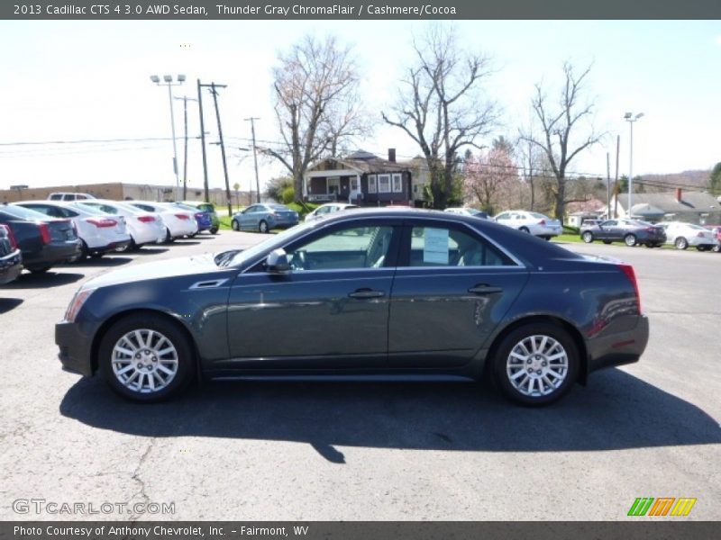 Thunder Gray ChromaFlair / Cashmere/Cocoa 2013 Cadillac CTS 4 3.0 AWD Sedan