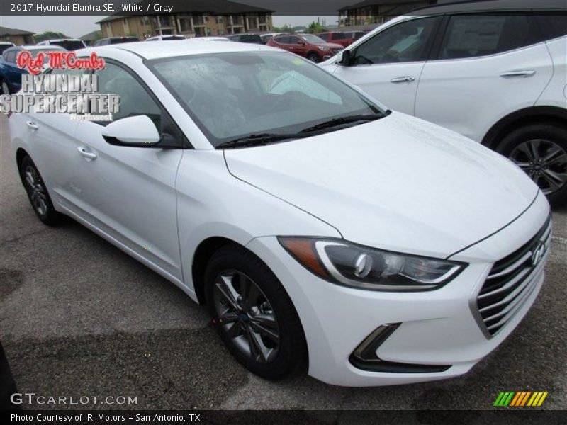 White / Gray 2017 Hyundai Elantra SE