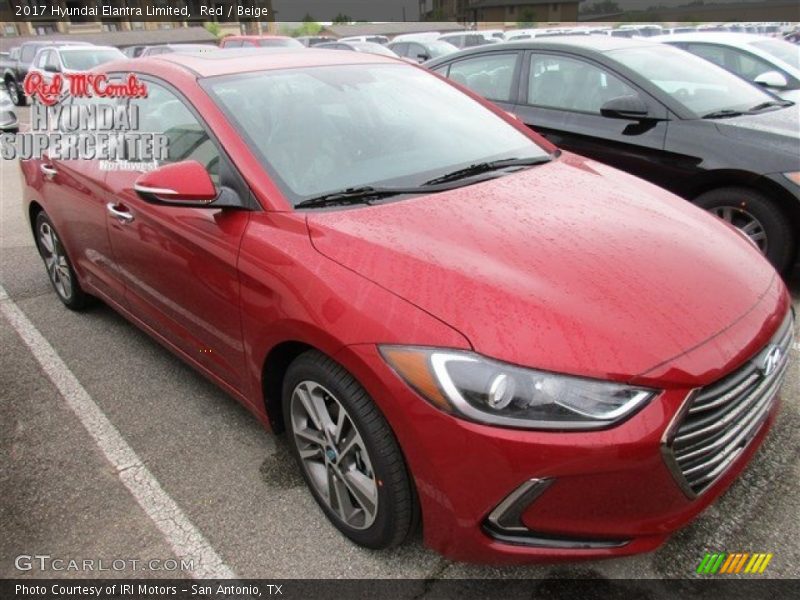 Red / Beige 2017 Hyundai Elantra Limited