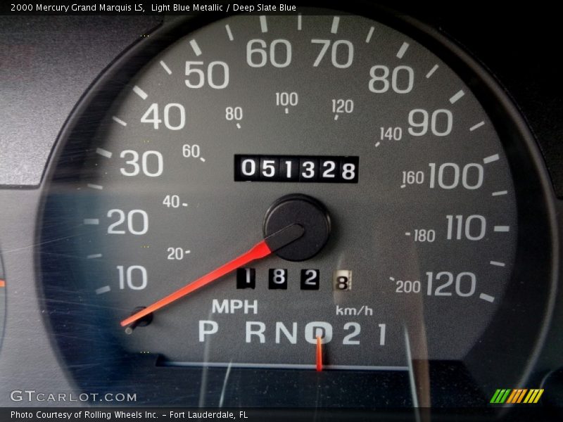 Light Blue Metallic / Deep Slate Blue 2000 Mercury Grand Marquis LS