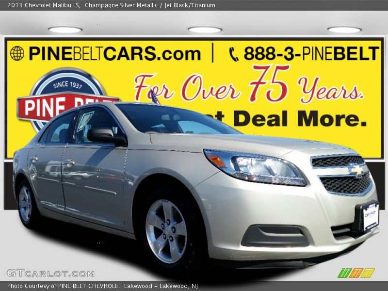 Champagne Silver Metallic / Jet Black/Titanium 2013 Chevrolet Malibu LS