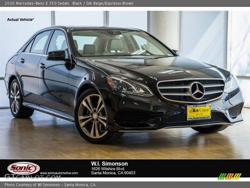 Black / Silk Beige/Espresso Brown 2016 Mercedes-Benz E 350 Sedan