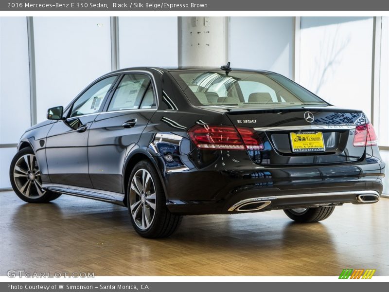 Black / Silk Beige/Espresso Brown 2016 Mercedes-Benz E 350 Sedan