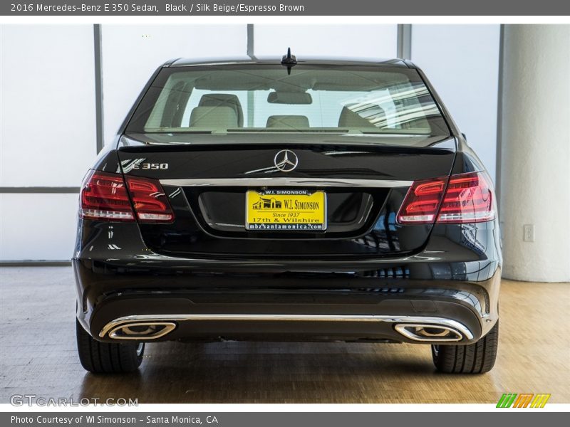 Black / Silk Beige/Espresso Brown 2016 Mercedes-Benz E 350 Sedan