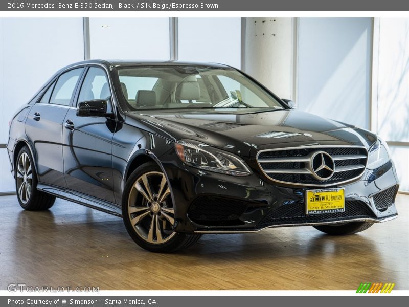 Black / Silk Beige/Espresso Brown 2016 Mercedes-Benz E 350 Sedan