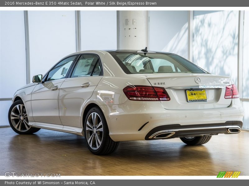Polar White / Silk Beige/Espresso Brown 2016 Mercedes-Benz E 350 4Matic Sedan