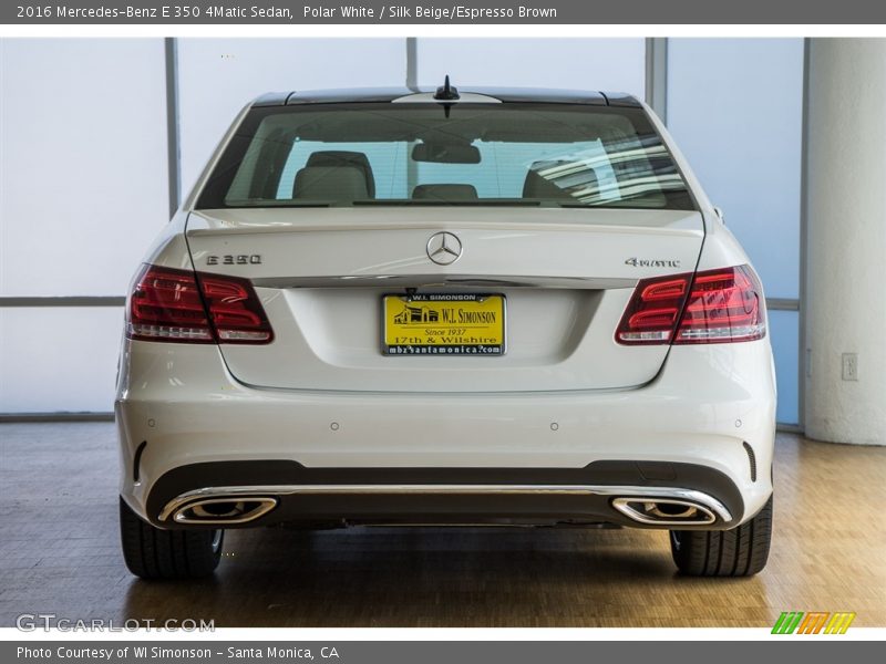 Polar White / Silk Beige/Espresso Brown 2016 Mercedes-Benz E 350 4Matic Sedan