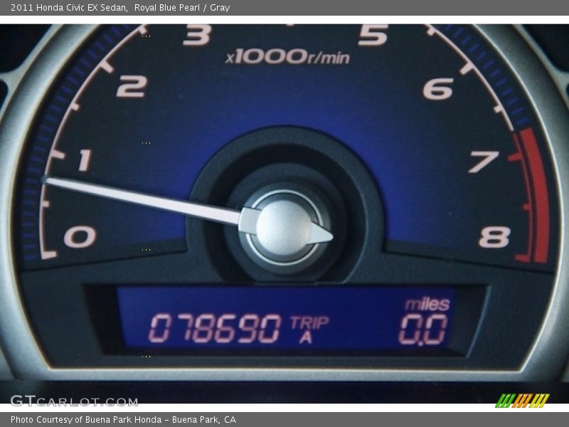 Royal Blue Pearl / Gray 2011 Honda Civic EX Sedan