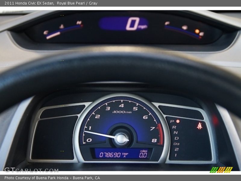 Royal Blue Pearl / Gray 2011 Honda Civic EX Sedan